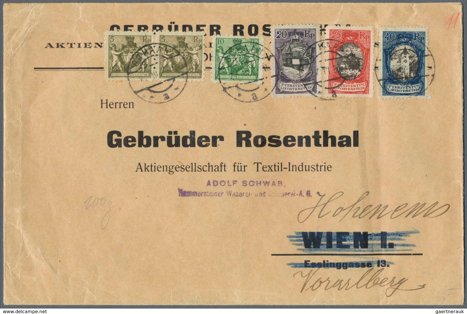 27177 Liechtenstein: 1900/1970 (ca.), vielseitige Partie von ca. 290 Briefen/Karten/Ganzsachen/FDCs/Maximu