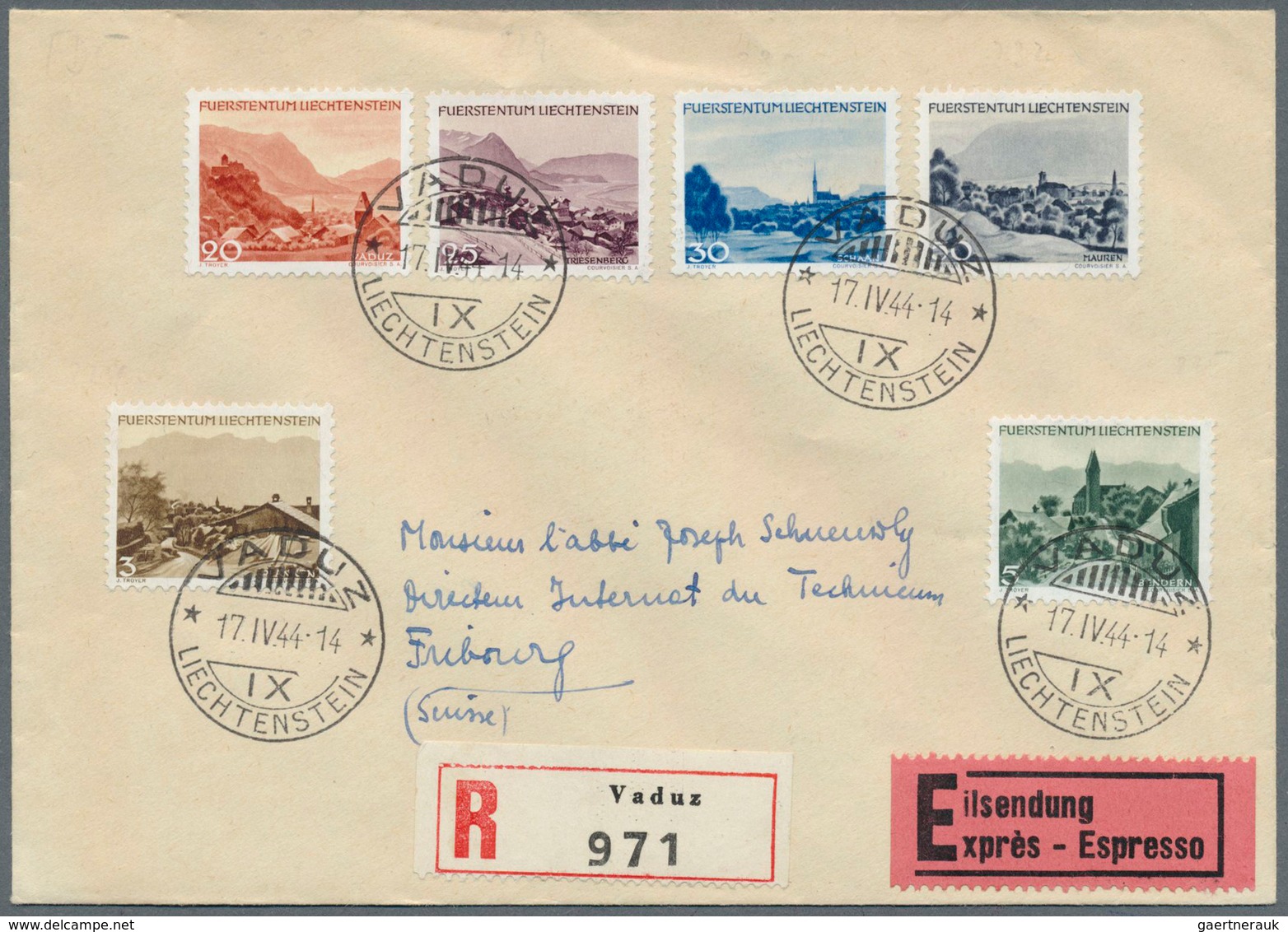 27177 Liechtenstein: 1900/1970 (ca.), vielseitige Partie von ca. 290 Briefen/Karten/Ganzsachen/FDCs/Maximu