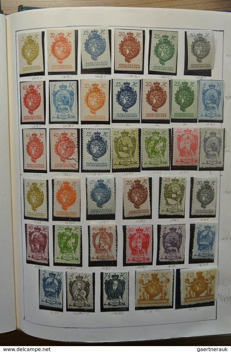27181 Liechtenstein: 1912-1992. Well Filled, Double (MNH/mint Hinged And Used) Collection Liechtenstein 19 - Lettres & Documents