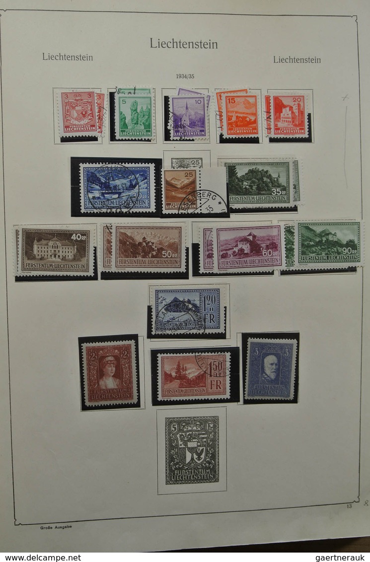 27182 Liechtenstein: 1912-1992. Well Filled, Partly Double Collection Liechtenstein 1912-1992 In 2 Albums - Lettres & Documents