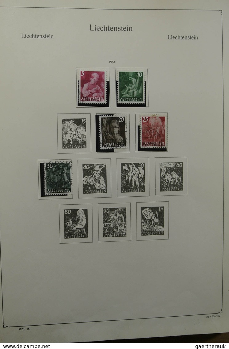 27182 Liechtenstein: 1912-1992. Well filled, partly double collection Liechtenstein 1912-1992 in 2 albums