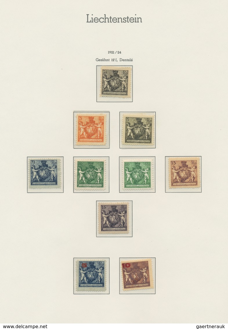 27185 Liechtenstein: 1912/1971 (ca.), Sammlung Im Leuchturm-Vordruckalbum In Ungebrauchter/postfrischer Er - Lettres & Documents