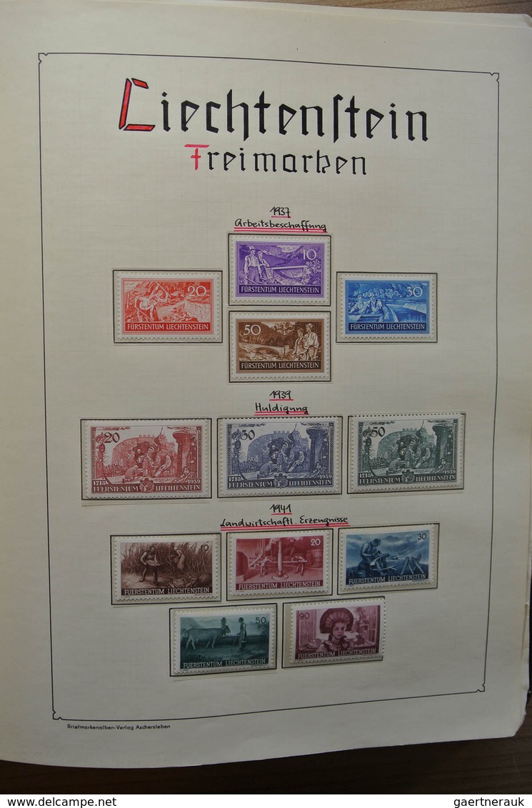 27199 Liechtenstein: 1917-1988. Well Filled, MNH And Mint Hinged Collection Liechtenstein 1917-1988 In Bla - Lettres & Documents