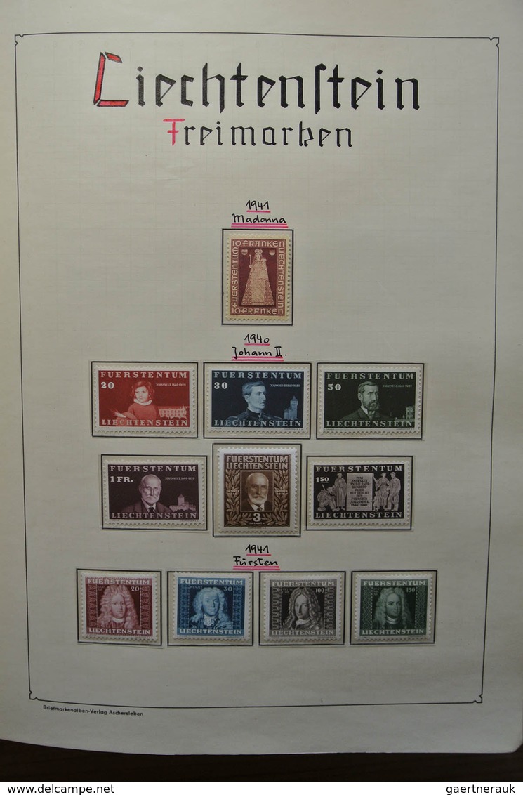 27199 Liechtenstein: 1917-1988. Well filled, MNH and mint hinged collection Liechtenstein 1917-1988 in bla