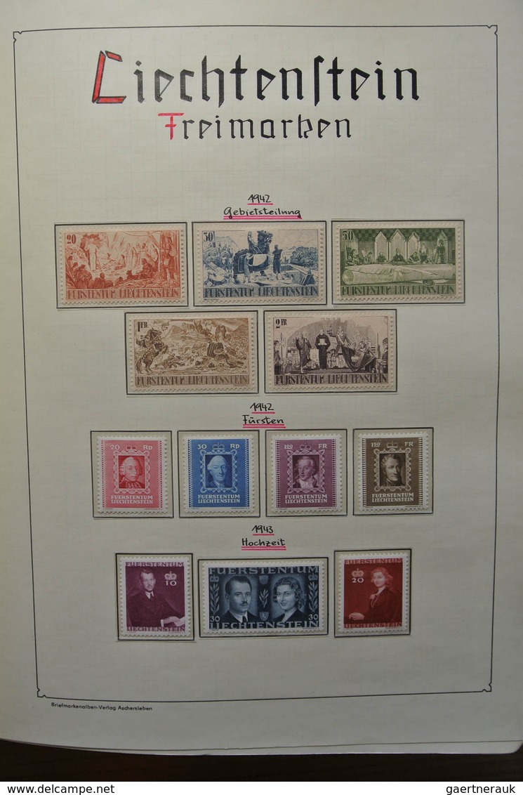 27199 Liechtenstein: 1917-1988. Well filled, MNH and mint hinged collection Liechtenstein 1917-1988 in bla