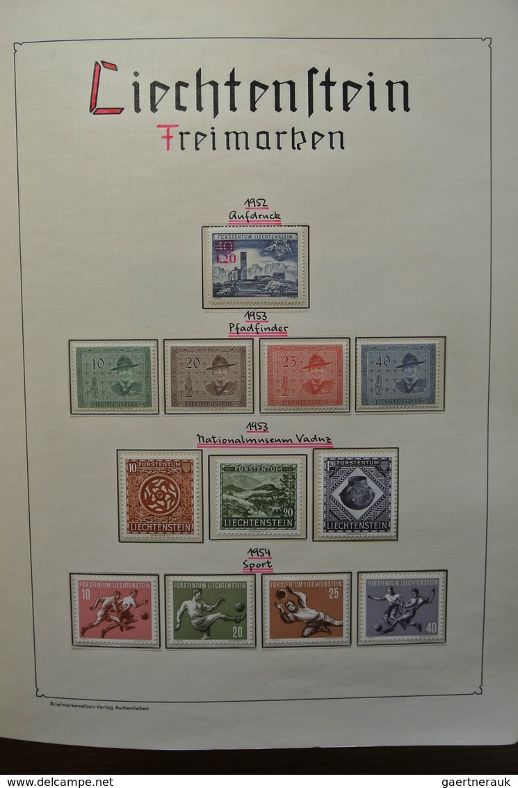 27199 Liechtenstein: 1917-1988. Well filled, MNH and mint hinged collection Liechtenstein 1917-1988 in bla