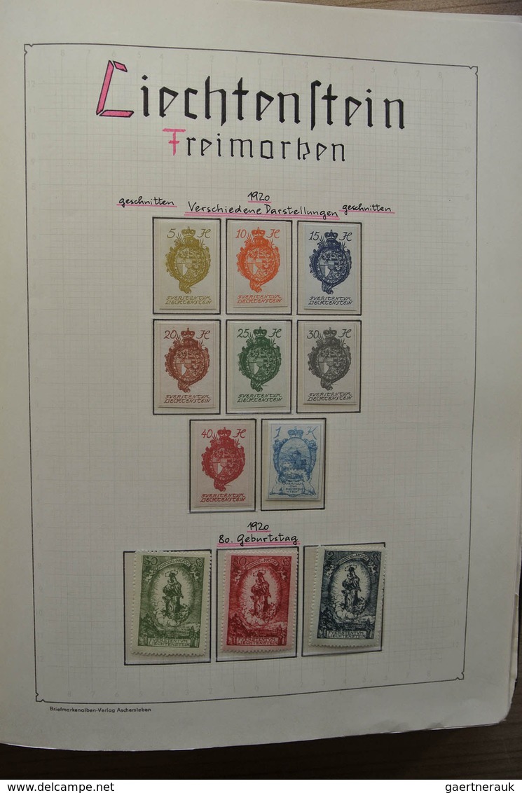 27199 Liechtenstein: 1917-1988. Well filled, MNH and mint hinged collection Liechtenstein 1917-1988 in bla