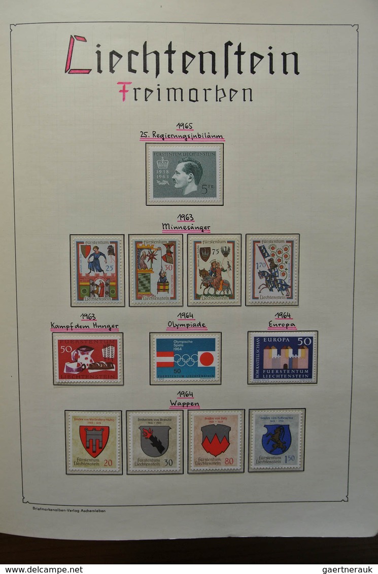 27199 Liechtenstein: 1917-1988. Well filled, MNH and mint hinged collection Liechtenstein 1917-1988 in bla