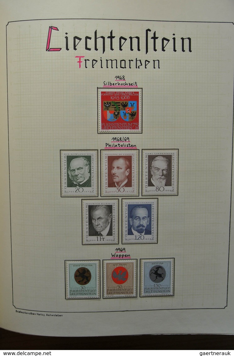 27199 Liechtenstein: 1917-1988. Well filled, MNH and mint hinged collection Liechtenstein 1917-1988 in bla