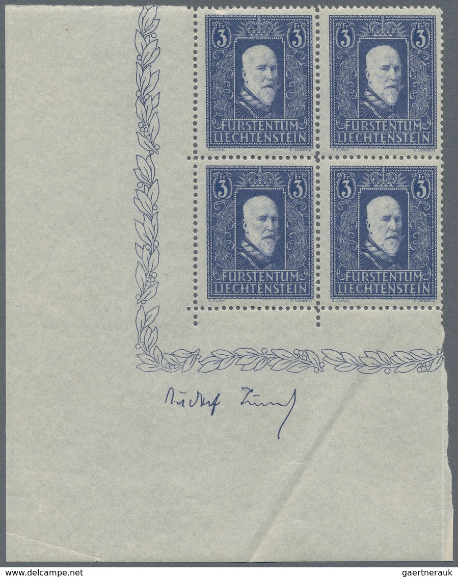 27203 Liechtenstein: 1921/1934, Postfrische Partie Mit MiNr. 45/52 (gemischte Zähnung), 53/60, 141 Im Vier - Lettres & Documents
