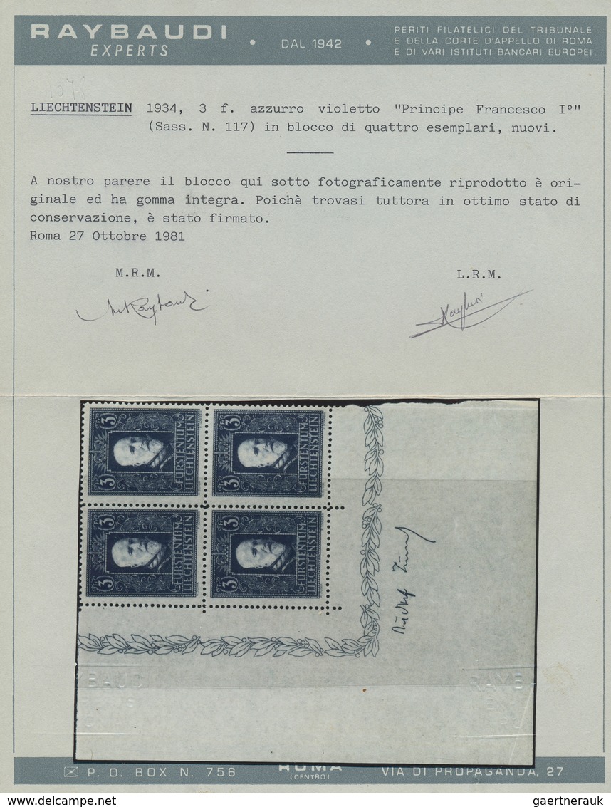 27203 Liechtenstein: 1921/1934, Postfrische Partie Mit MiNr. 45/52 (gemischte Zähnung), 53/60, 141 Im Vier - Lettres & Documents