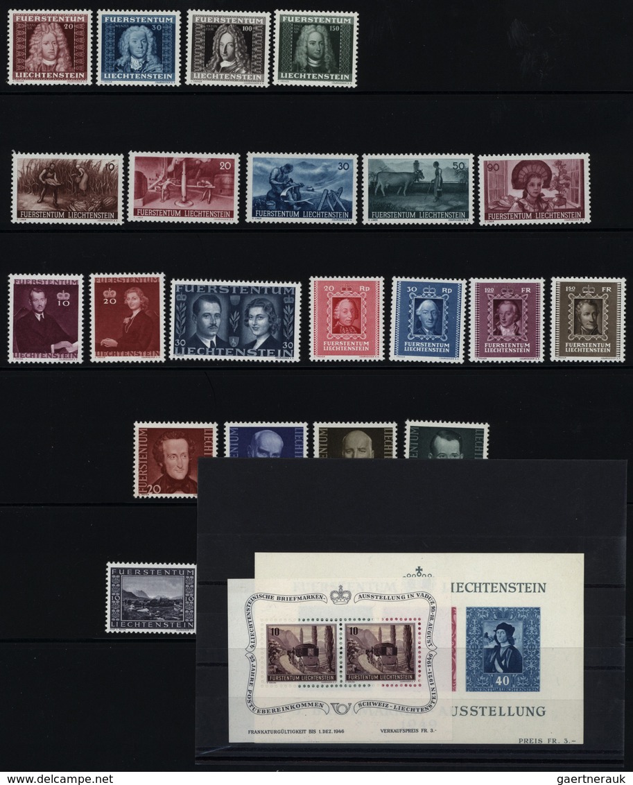 27215 Liechtenstein: 1941/1998, Postfrische Sammlung Im Safe-Ringbinder Mit Guten Ausgaben 40er-/50er-Jahr - Lettres & Documents