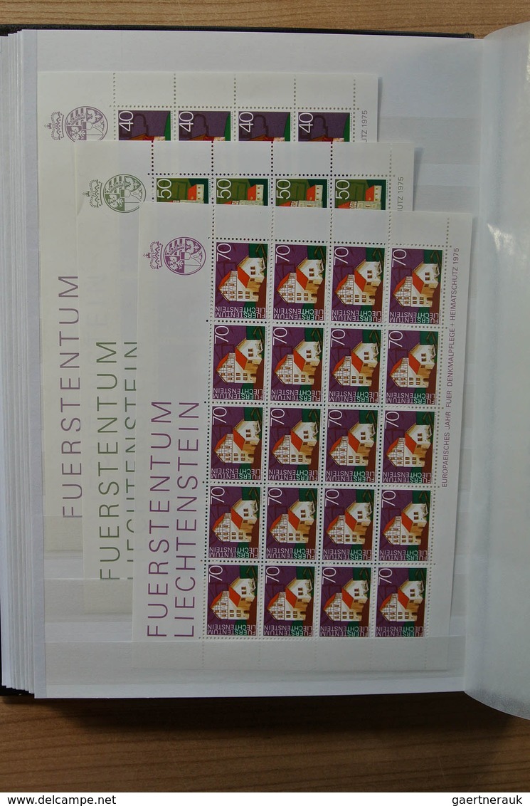 27226 Liechtenstein: 1970-1982. Collection MNH and canceled sheetlets of Liechtenstein ca. 1970-1982 in 2