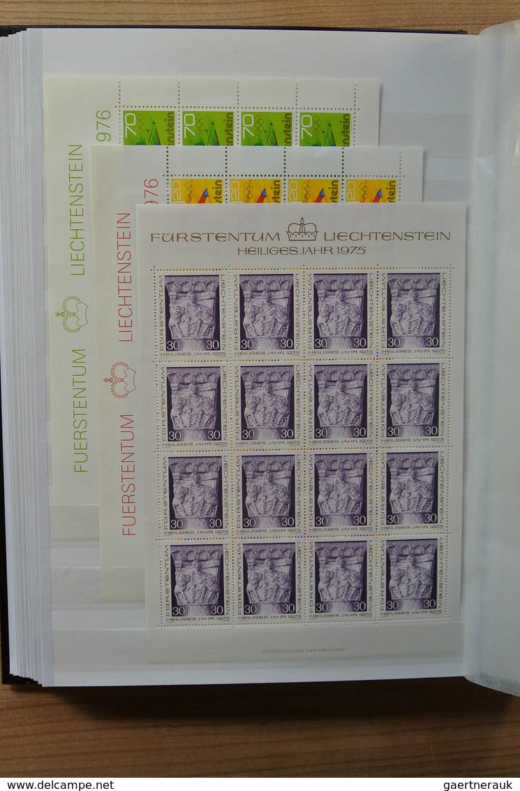 27226 Liechtenstein: 1970-1982. Collection MNH and canceled sheetlets of Liechtenstein ca. 1970-1982 in 2