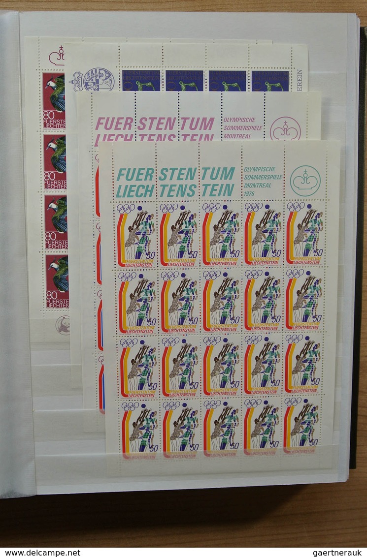 27226 Liechtenstein: 1970-1982. Collection MNH and canceled sheetlets of Liechtenstein ca. 1970-1982 in 2