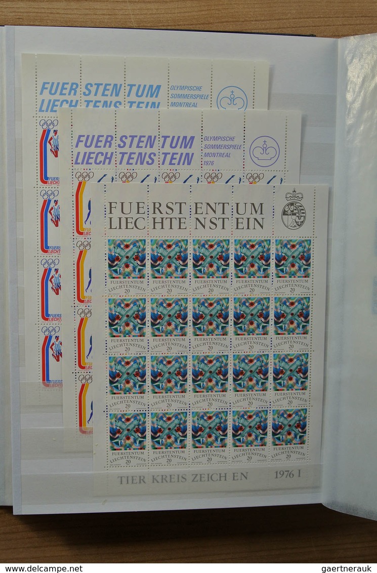 27226 Liechtenstein: 1970-1982. Collection MNH and canceled sheetlets of Liechtenstein ca. 1970-1982 in 2