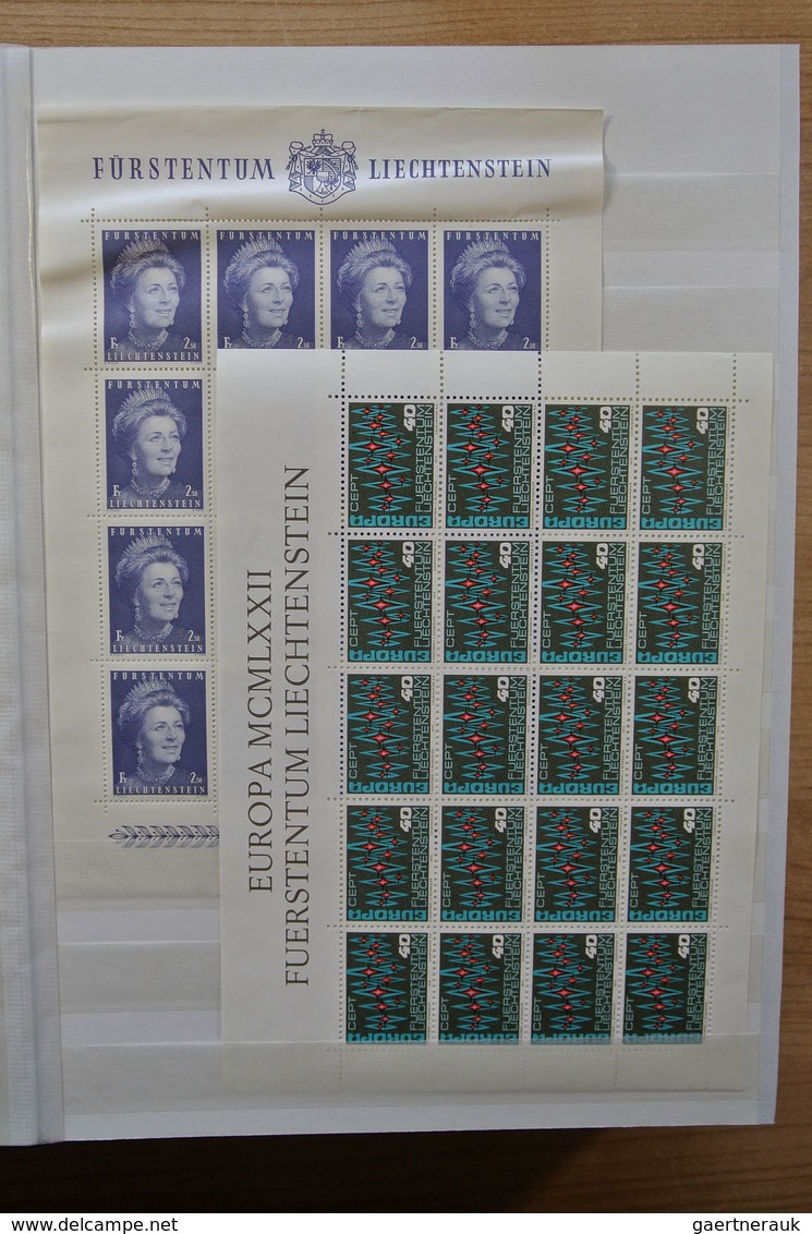 27226 Liechtenstein: 1970-1982. Collection MNH and canceled sheetlets of Liechtenstein ca. 1970-1982 in 2