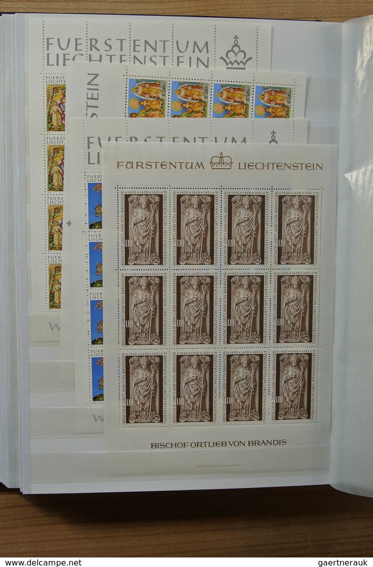 27226 Liechtenstein: 1970-1982. Collection MNH and canceled sheetlets of Liechtenstein ca. 1970-1982 in 2