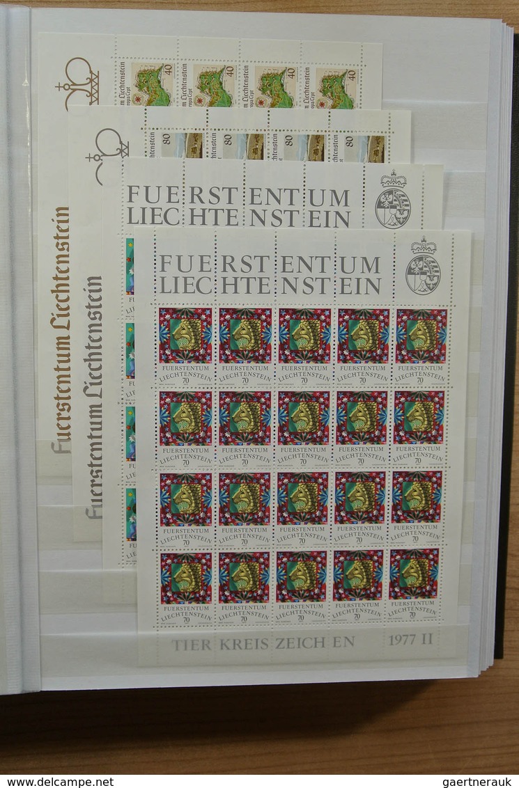 27226 Liechtenstein: 1970-1982. Collection MNH and canceled sheetlets of Liechtenstein ca. 1970-1982 in 2