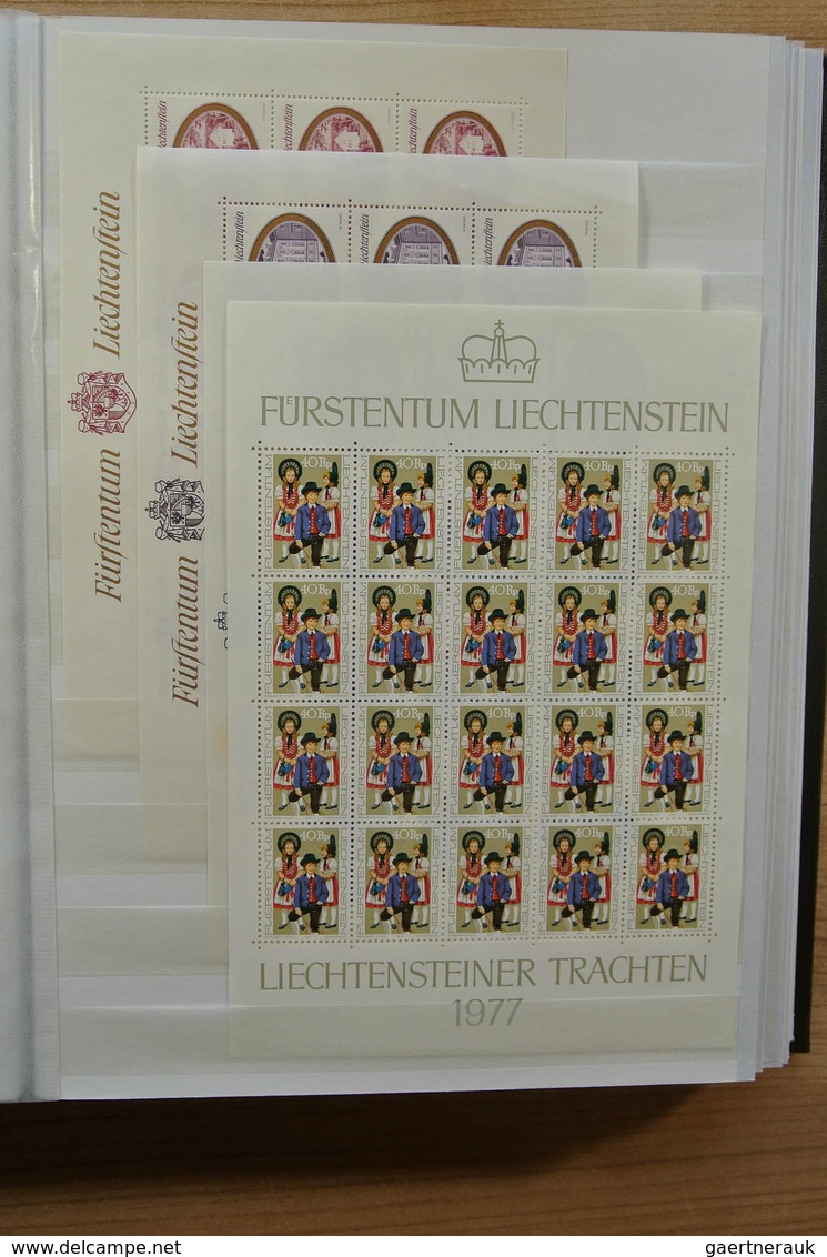 27226 Liechtenstein: 1970-1982. Collection MNH and canceled sheetlets of Liechtenstein ca. 1970-1982 in 2