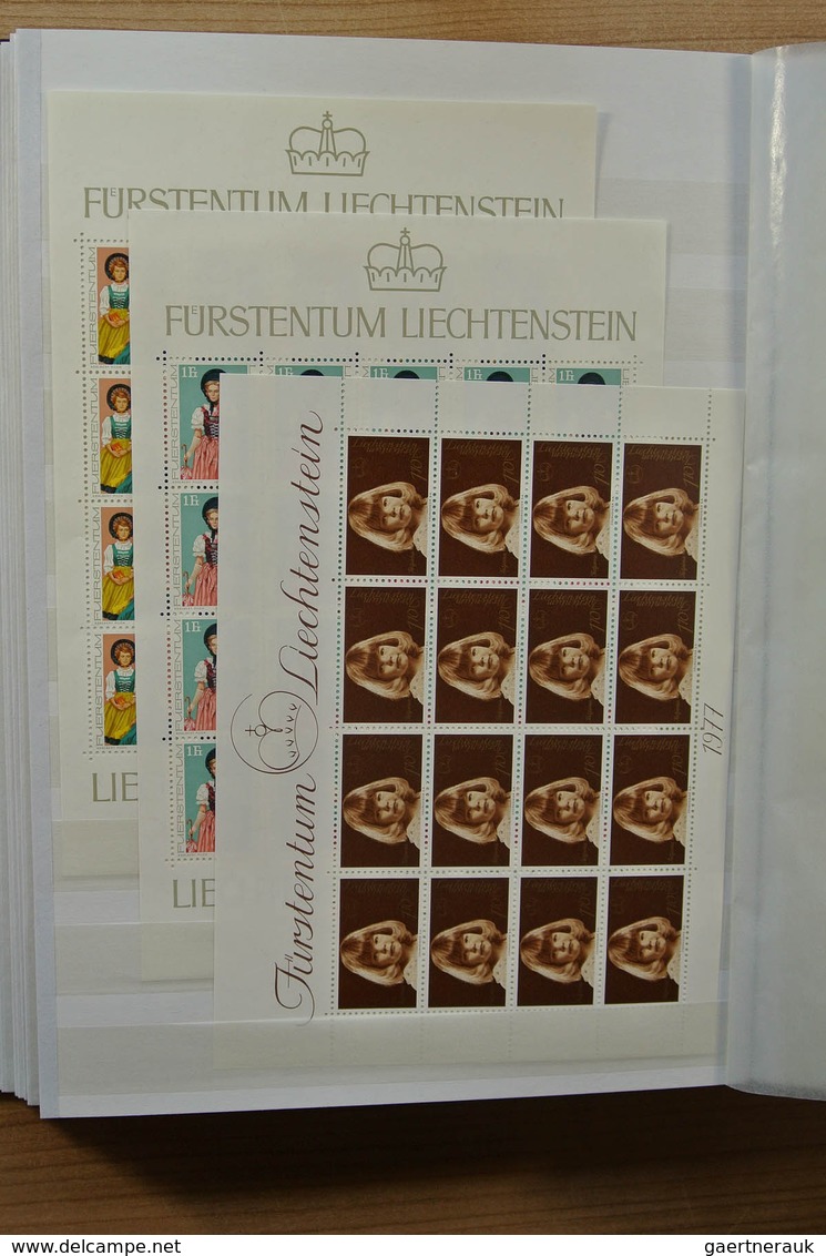 27226 Liechtenstein: 1970-1982. Collection MNH and canceled sheetlets of Liechtenstein ca. 1970-1982 in 2