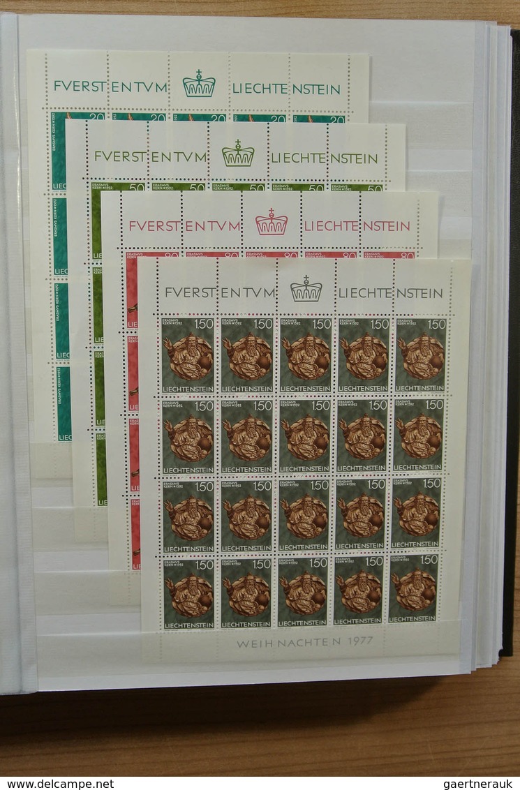 27226 Liechtenstein: 1970-1982. Collection MNH and canceled sheetlets of Liechtenstein ca. 1970-1982 in 2