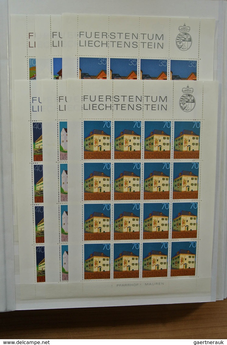 27226 Liechtenstein: 1970-1982. Collection MNH and canceled sheetlets of Liechtenstein ca. 1970-1982 in 2