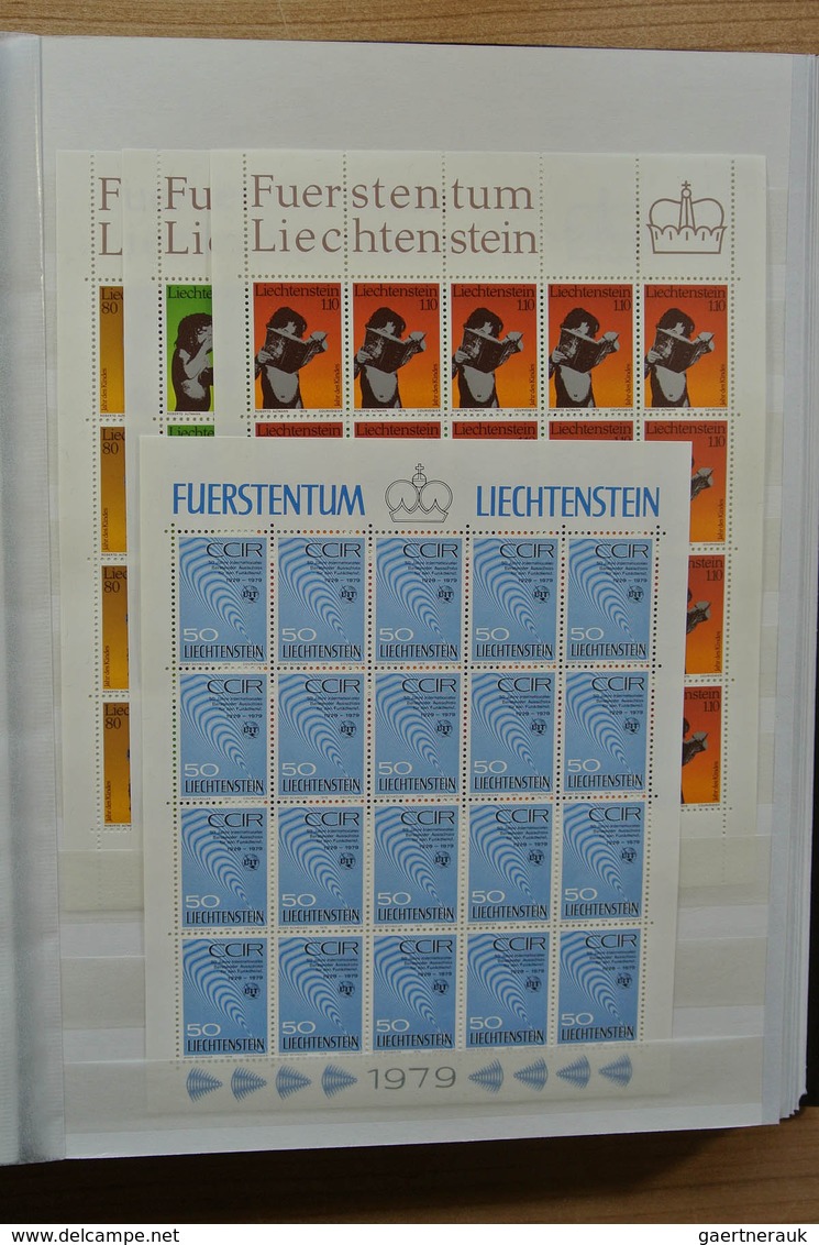 27226 Liechtenstein: 1970-1982. Collection MNH and canceled sheetlets of Liechtenstein ca. 1970-1982 in 2