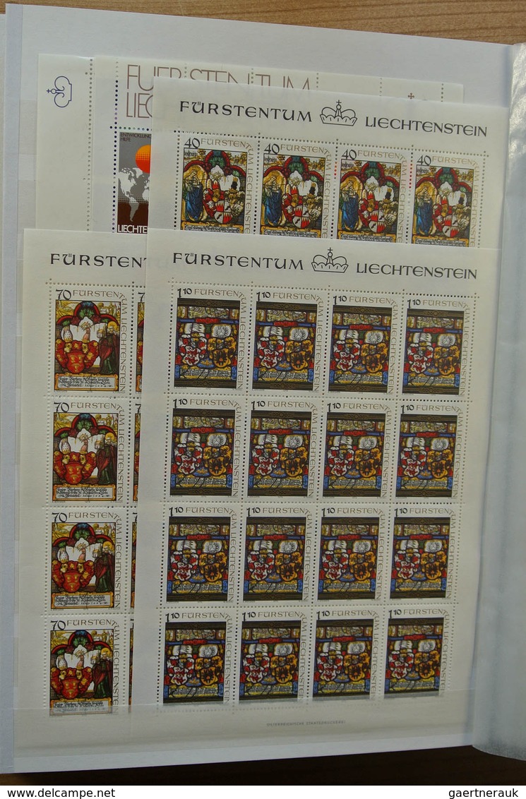 27226 Liechtenstein: 1970-1982. Collection MNH and canceled sheetlets of Liechtenstein ca. 1970-1982 in 2