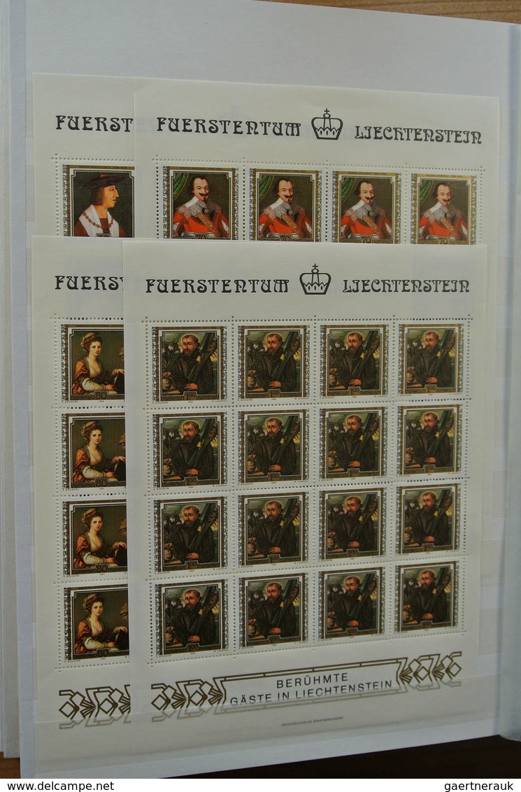 27226 Liechtenstein: 1970-1982. Collection MNH and canceled sheetlets of Liechtenstein ca. 1970-1982 in 2