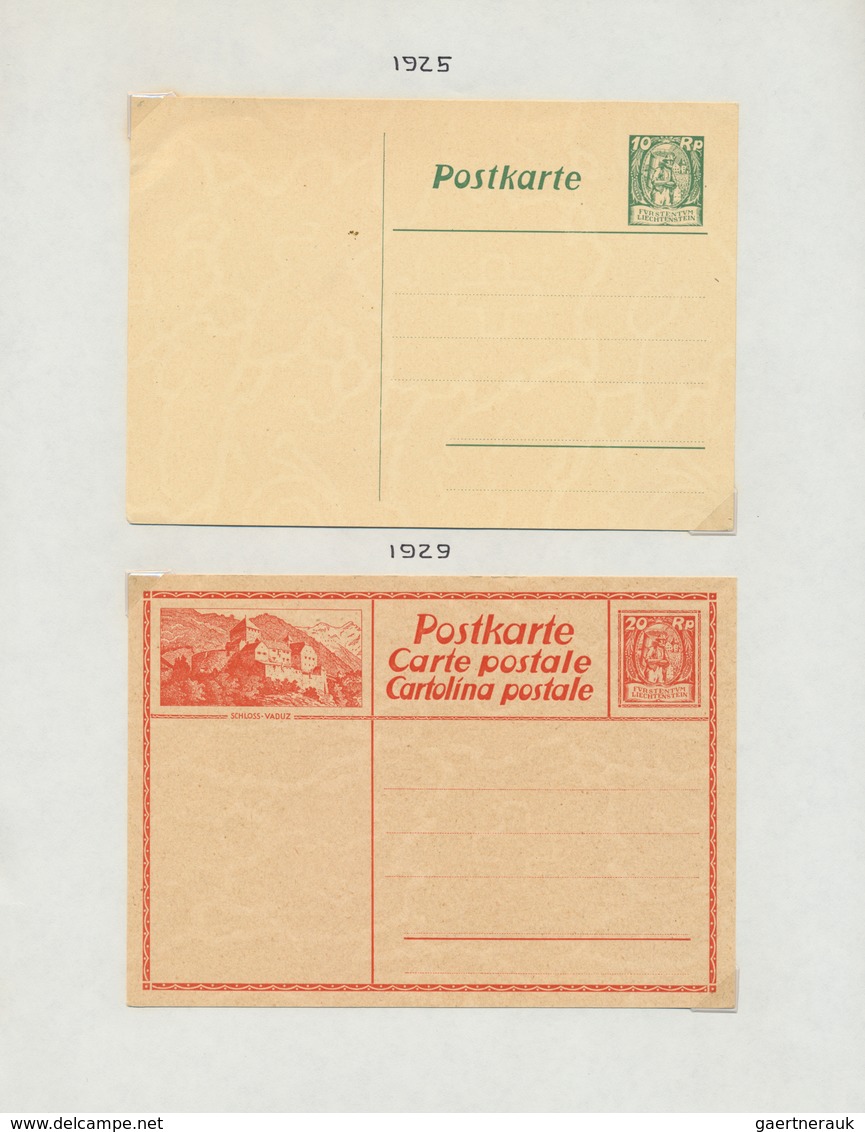 27234 Liechtenstein - Ganzsachen: 1918/1987, Saubere Sammlung Mit Ca.80 Ungebrauchten Ganzsachenkarten, Da - Entiers Postaux