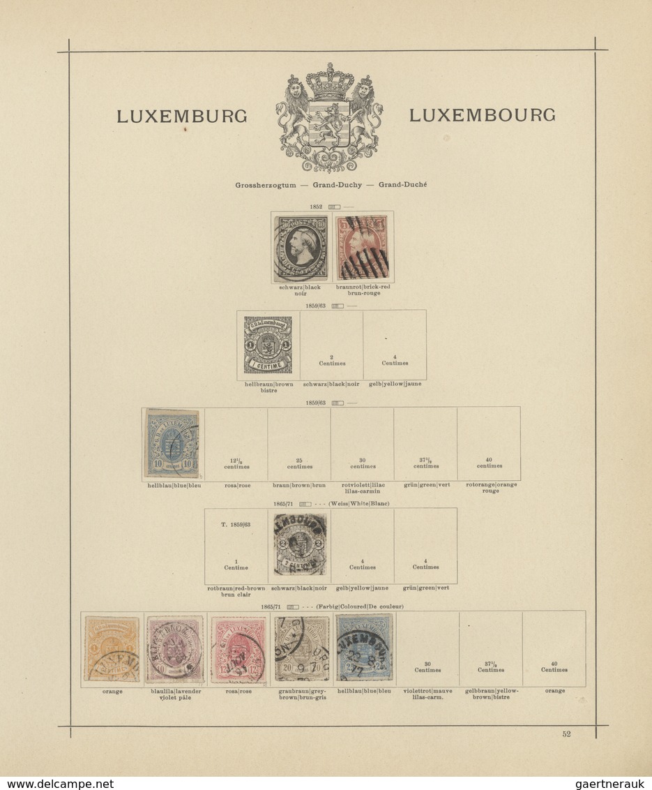 27261 Luxemburg: 1852/1970, Mainly Used Collection On Ancient Schaubek Pages, Well Collected Throughout Wi - Autres & Non Classés