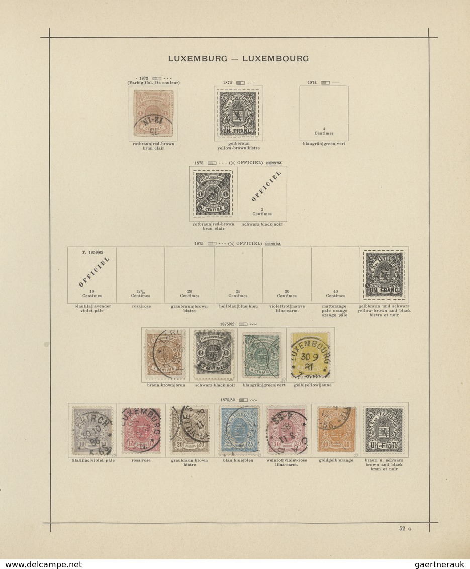 27261 Luxemburg: 1852/1970, Mainly Used Collection On Ancient Schaubek Pages, Well Collected Throughout Wi - Autres & Non Classés