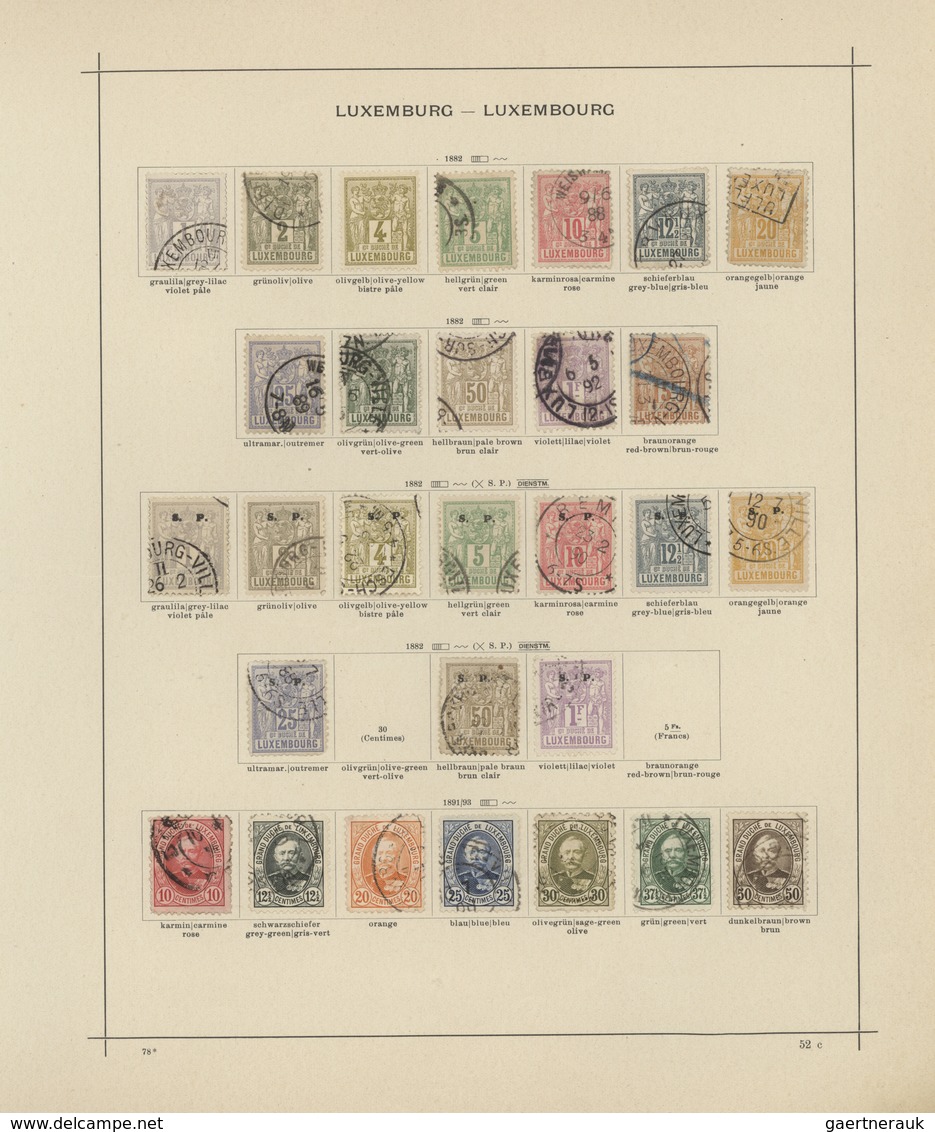 27261 Luxemburg: 1852/1970, Mainly Used Collection On Ancient Schaubek Pages, Well Collected Throughout Wi - Autres & Non Classés