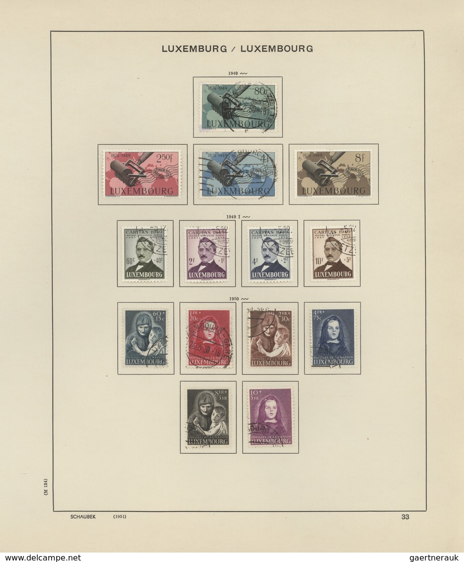 27261 Luxemburg: 1852/1970, Mainly Used Collection On Ancient Schaubek Pages, Well Collected Throughout Wi - Autres & Non Classés