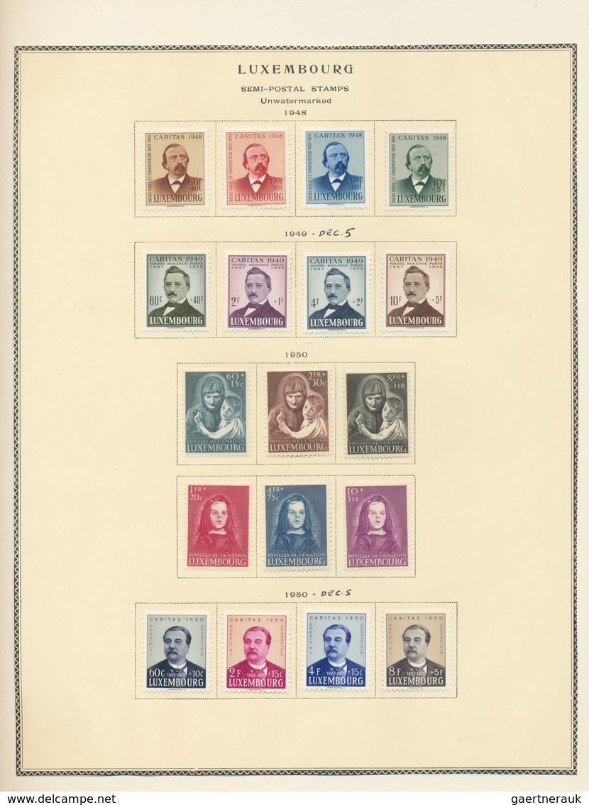 27275 Luxemburg: 1921/1964 (ca.), Sammlungsteile Auf Vordruckblättern Mit Meist Kompletten Und Auch Besser - Sonstige & Ohne Zuordnung