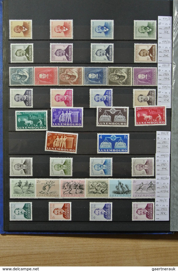 27277 Luxemburg: 1926-1988. Stockbook with MNH sets and souvenir sheets of Luxembourg 1926-1988. Nice qual