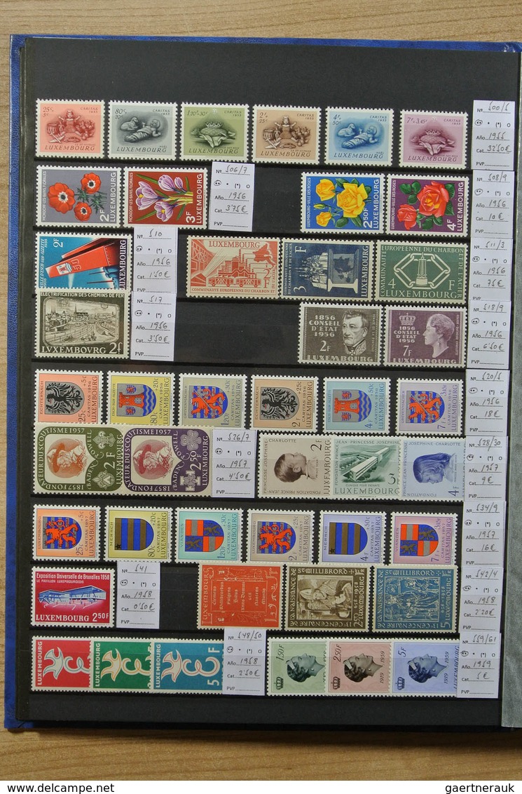 27277 Luxemburg: 1926-1988. Stockbook with MNH sets and souvenir sheets of Luxembourg 1926-1988. Nice qual