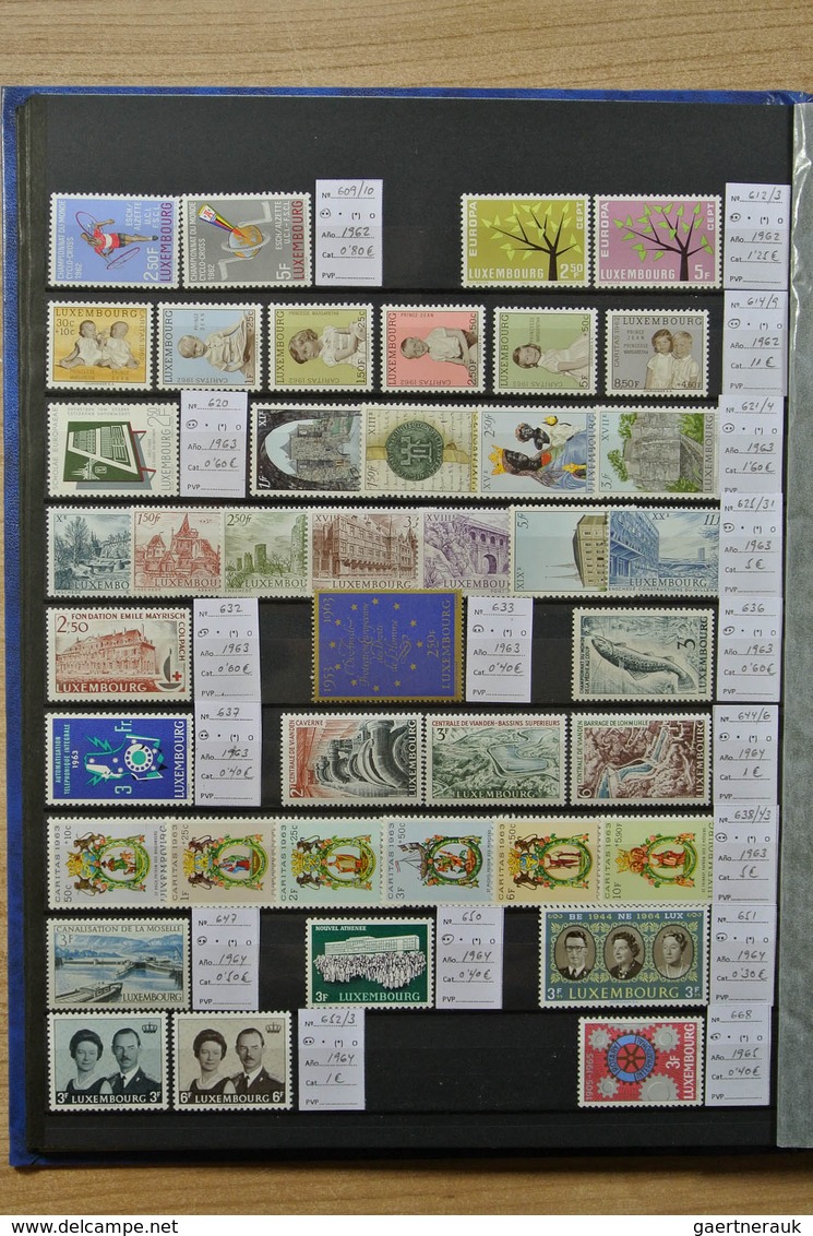 27277 Luxemburg: 1926-1988. Stockbook with MNH sets and souvenir sheets of Luxembourg 1926-1988. Nice qual