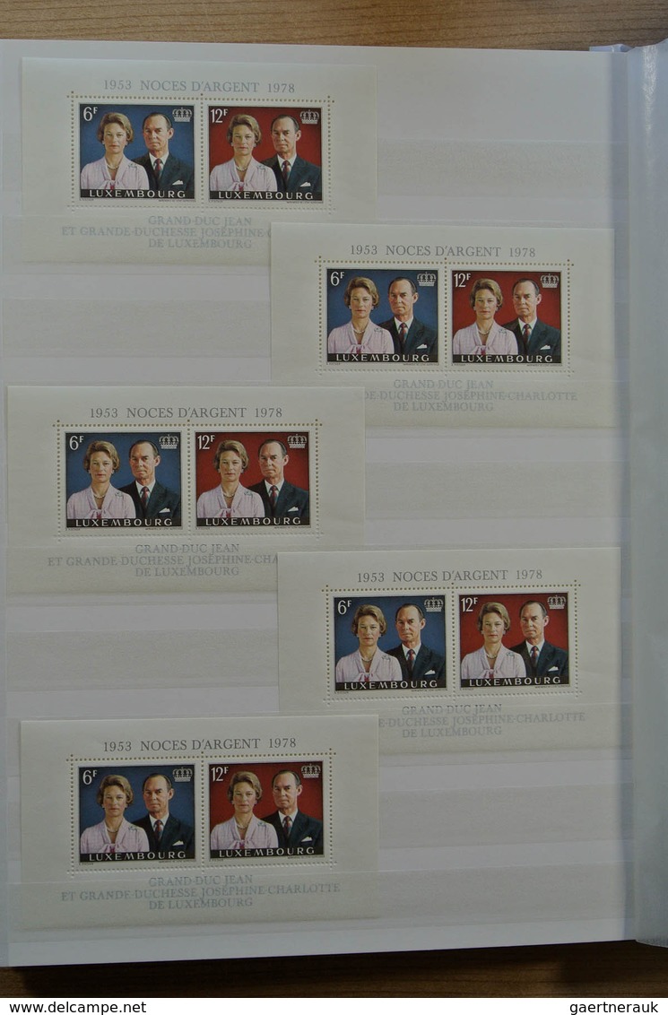 27279 Luxemburg: 1931-1982. Fantastic mint never hinged lot better sets and sheetlets, mainly very good co