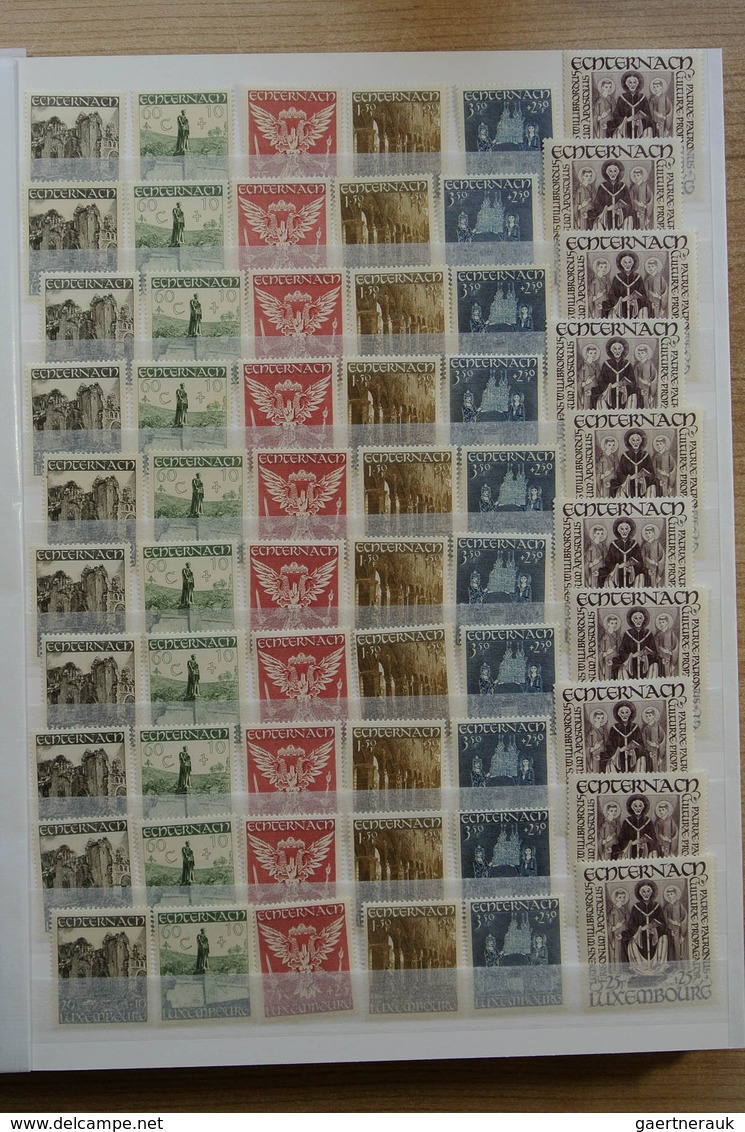 27279 Luxemburg: 1931-1982. Fantastic mint never hinged lot better sets and sheetlets, mainly very good co