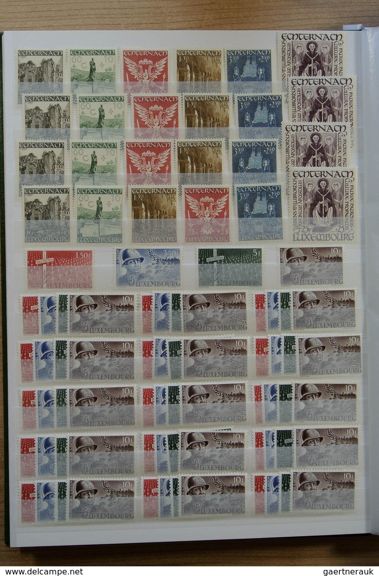 27279 Luxemburg: 1931-1982. Fantastic mint never hinged lot better sets and sheetlets, mainly very good co