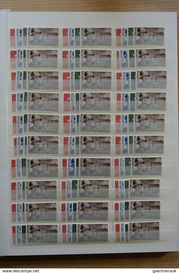 27279 Luxemburg: 1931-1982. Fantastic mint never hinged lot better sets and sheetlets, mainly very good co