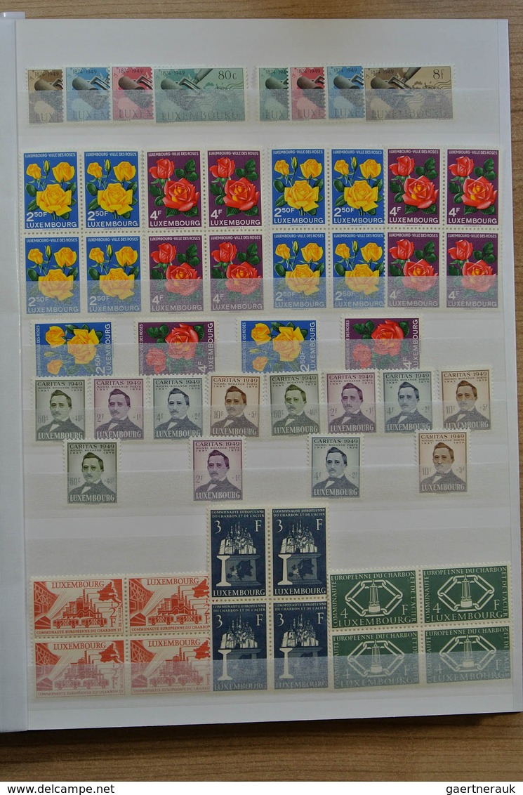 27279 Luxemburg: 1931-1982. Fantastic mint never hinged lot better sets and sheetlets, mainly very good co