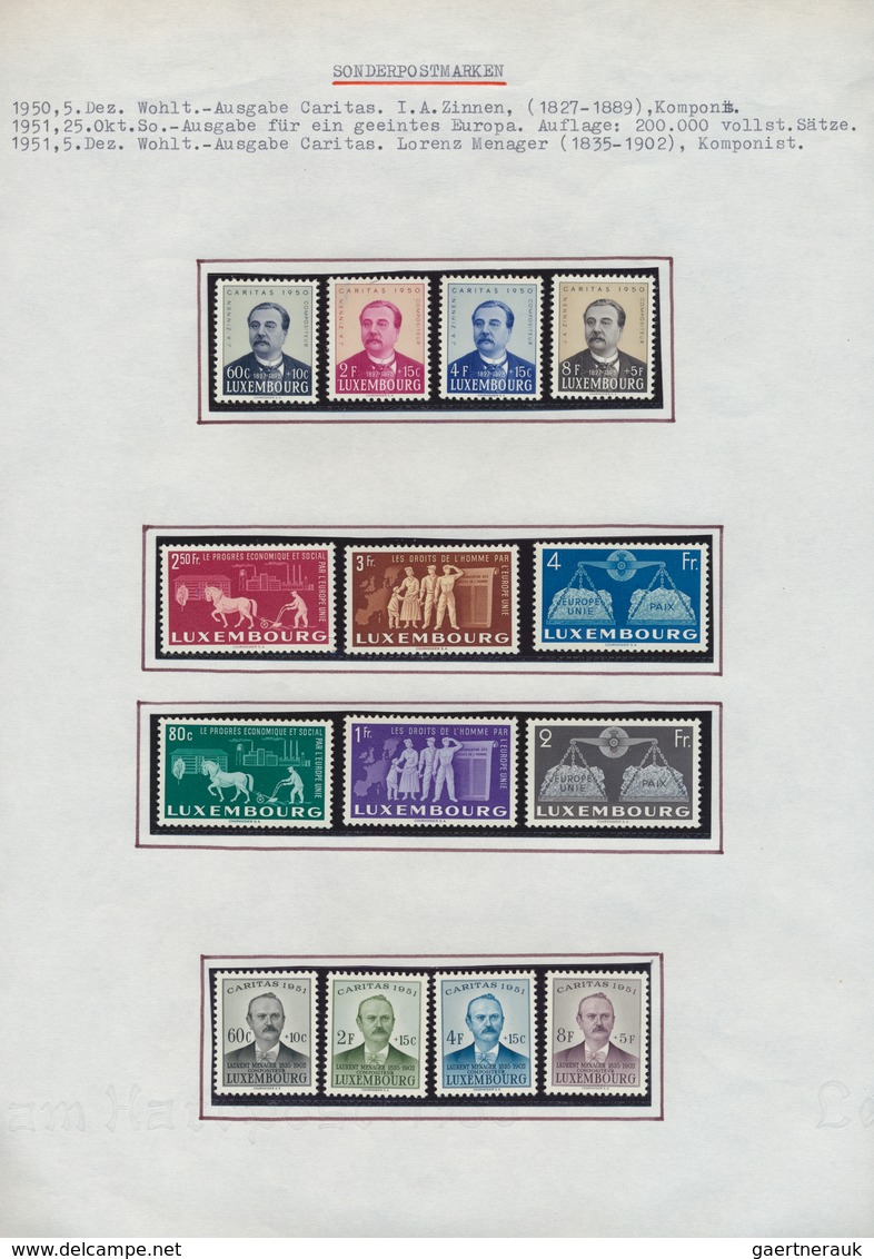 27281 Luxemburg: 1945/1987, Predominantly U/m Collection In Four Albums On Written Up Pages, Appears To Be - Autres & Non Classés