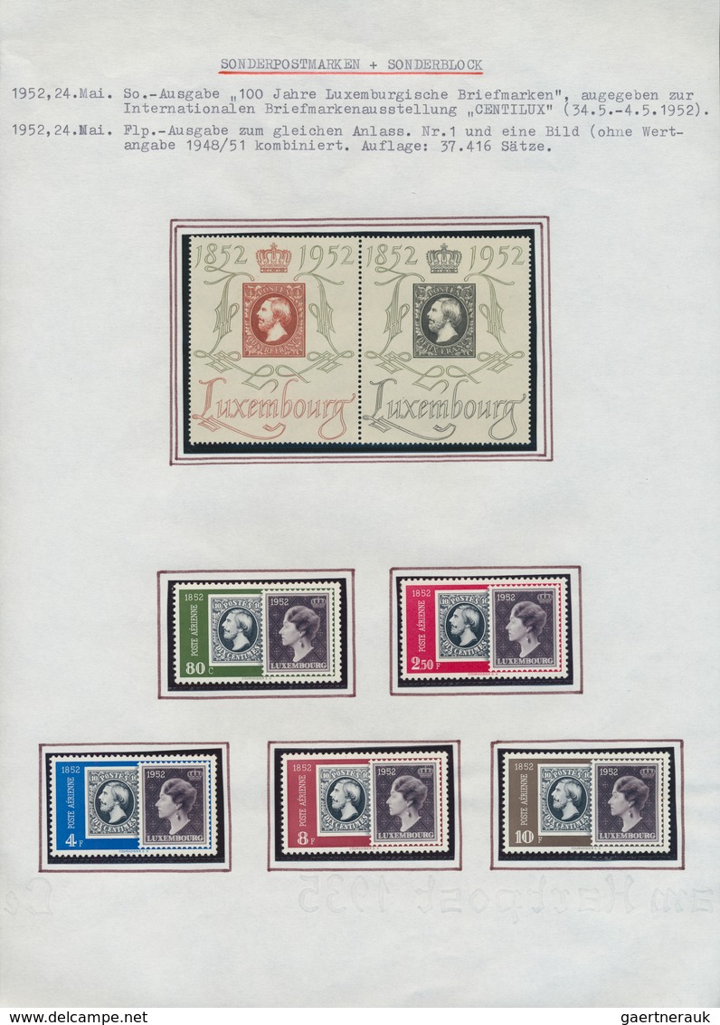 27281 Luxemburg: 1945/1987, Predominantly U/m Collection In Four Albums On Written Up Pages, Appears To Be - Autres & Non Classés