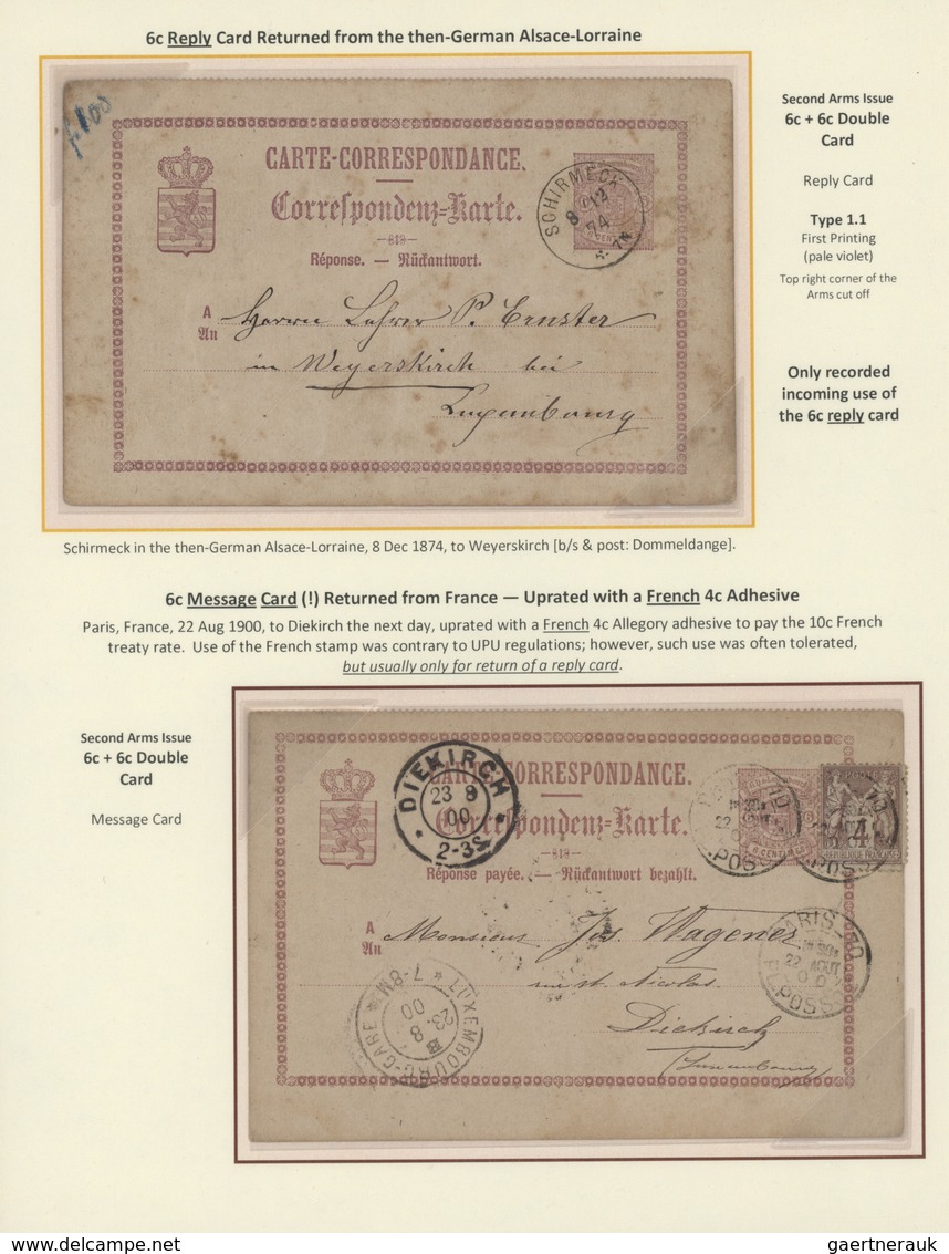 27288 Luxemburg - Ganzsachen: 1870-1882 LUXEMBOURG'S COAT OF ARMS POSTAL STATIONERY: Exhibition collection