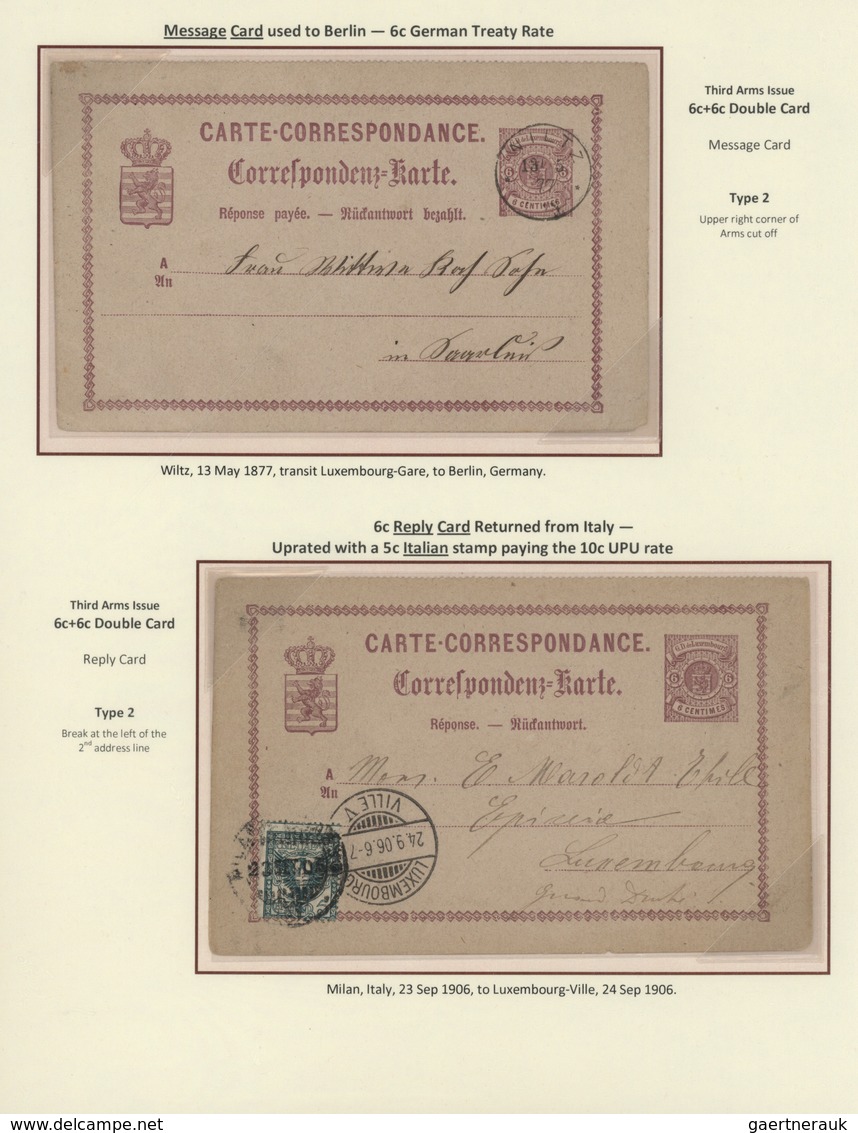27288 Luxemburg - Ganzsachen: 1870-1882 LUXEMBOURG'S COAT OF ARMS POSTAL STATIONERY: Exhibition collection