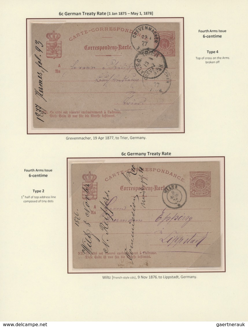 27288 Luxemburg - Ganzsachen: 1870-1882 LUXEMBOURG'S COAT OF ARMS POSTAL STATIONERY: Exhibition collection