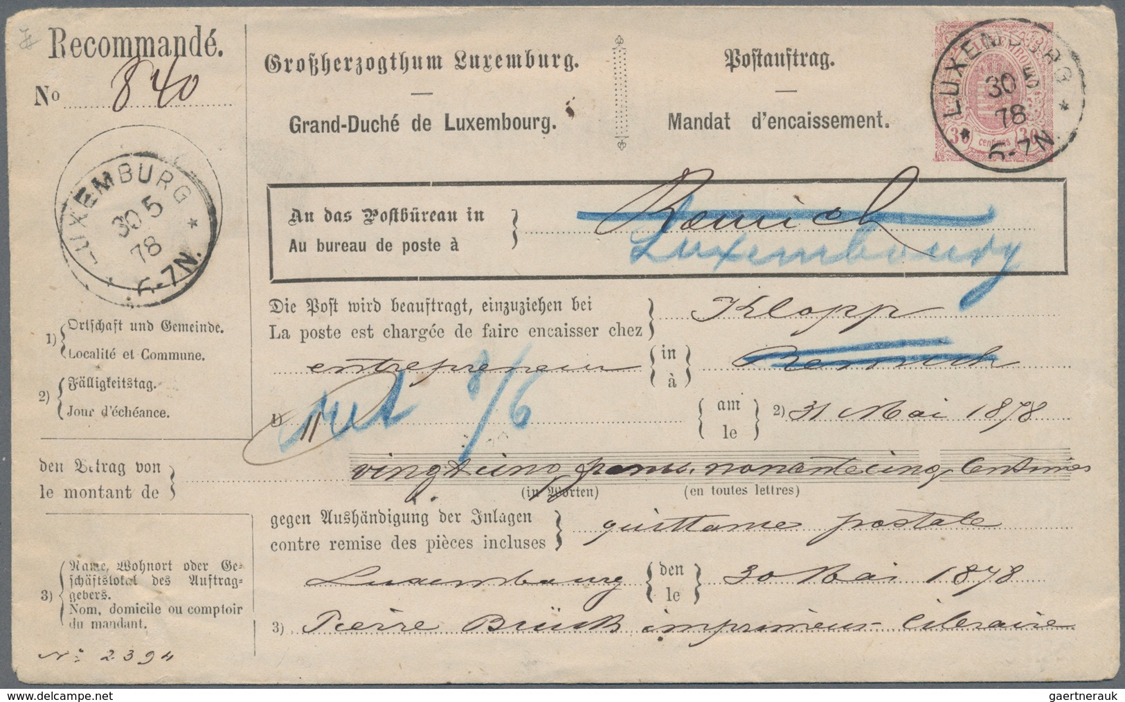 27290 Luxemburg - Ganzsachen: 1874/2010, Umfangreiche Spezial-Sammlung "Ganzsachenkarten Und Umschläge" Mi - Entiers Postaux